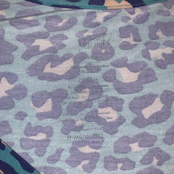 Posh Peanut Teal and Pink Leopard Maxi bamboo night gown pajama size XL - Picture 7 of 7